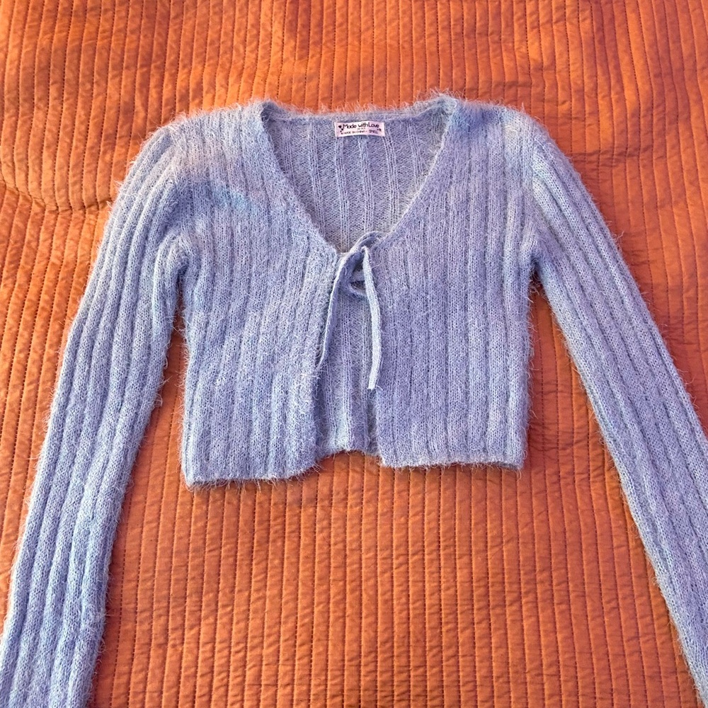 Baby Blue Cropped Sweater